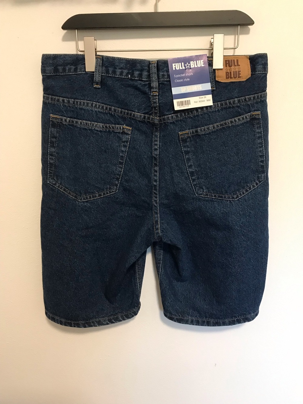 Full Blue Classic 5 Pocket Medium Wash Blue Jean Shorts